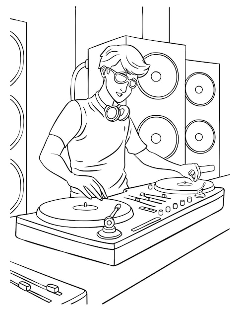 Coloriage Disque-jockey Pour Les Enfants