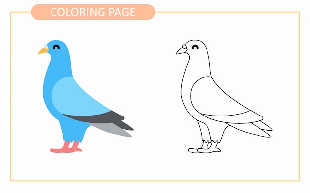 Coloriage Du Livre De Coloriage De Traçage éducatif Bébé Pigeon Pour Les Enfants