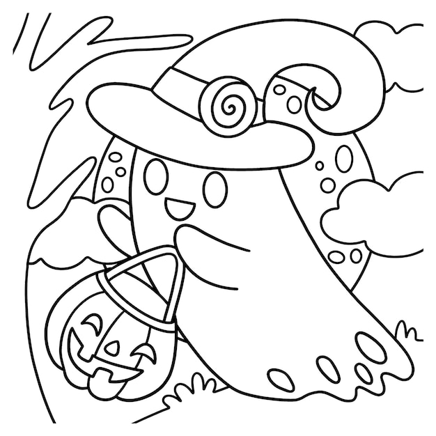 Coloriage Fantôme D'halloween Pour Les Enfants