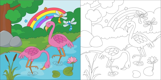 Coloriage Flamant Rose