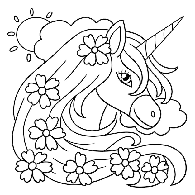 Coloriage De Fleur De Licorne Pour Les Enfants