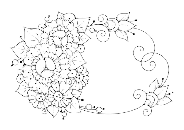 Coloriage Avec Des Fleurs Abstraites