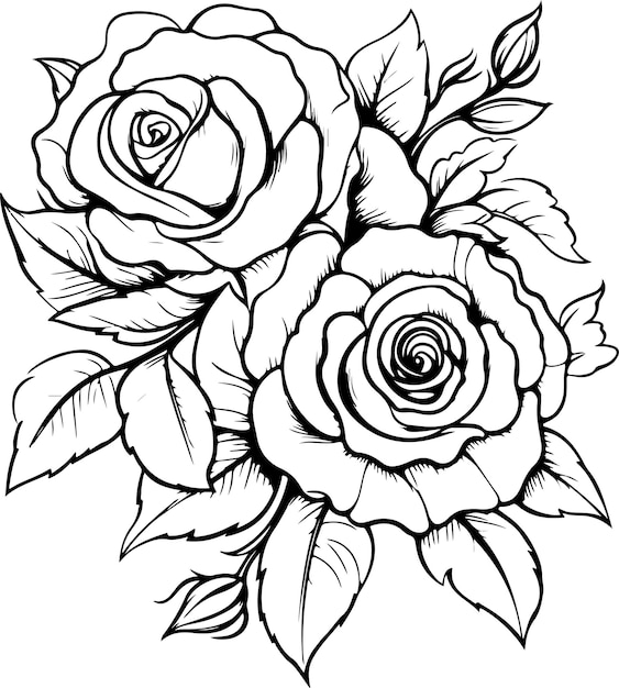 Vecteur coloriage de fleurs