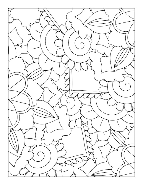 Vecteur coloriage floral. coloriage de mandalas.