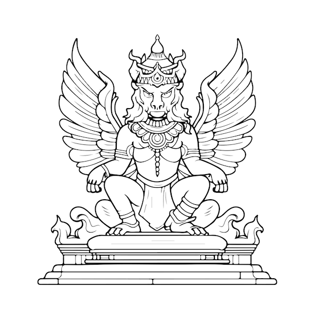 Coloriage Garuda Jour Du Dessin Au Trait