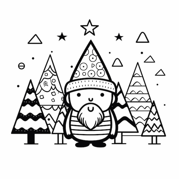 Coloriage graphique vectoriel de Noël