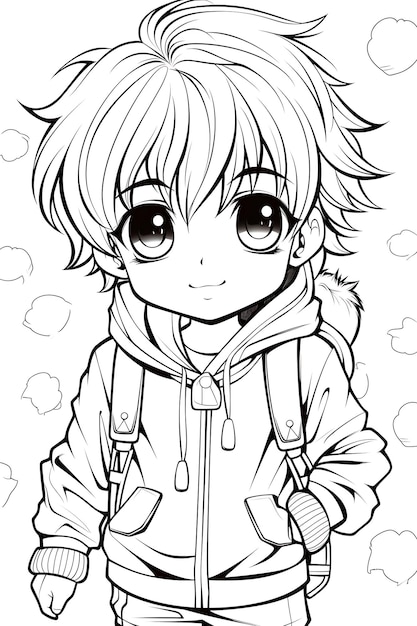 Vecteur coloriage kawaii