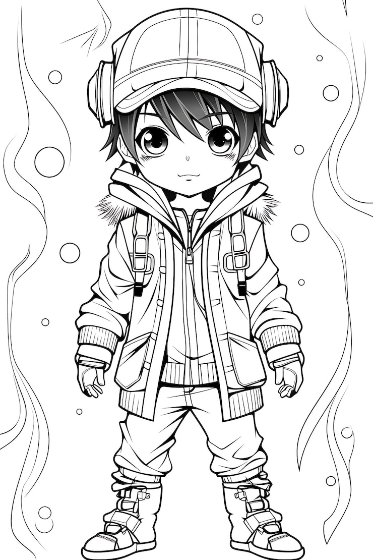 Vecteur coloriage kawaii