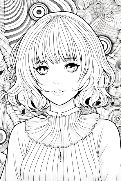 Vecteur coloriage kawaii