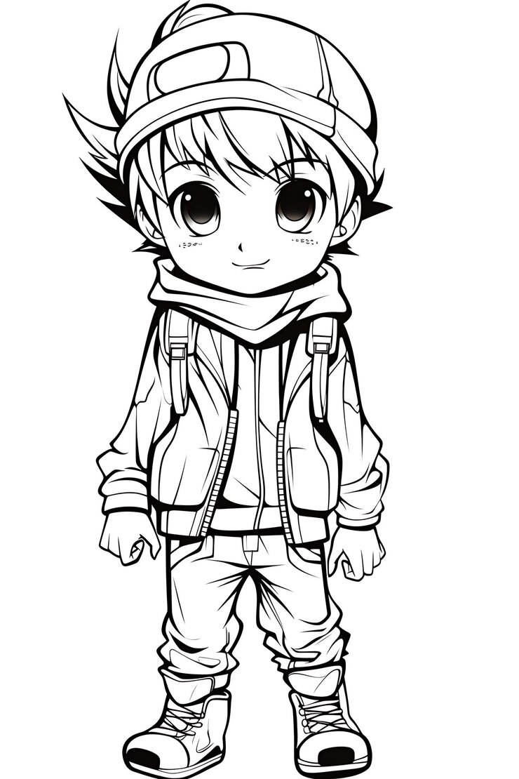 Vecteur coloriage kawaii
