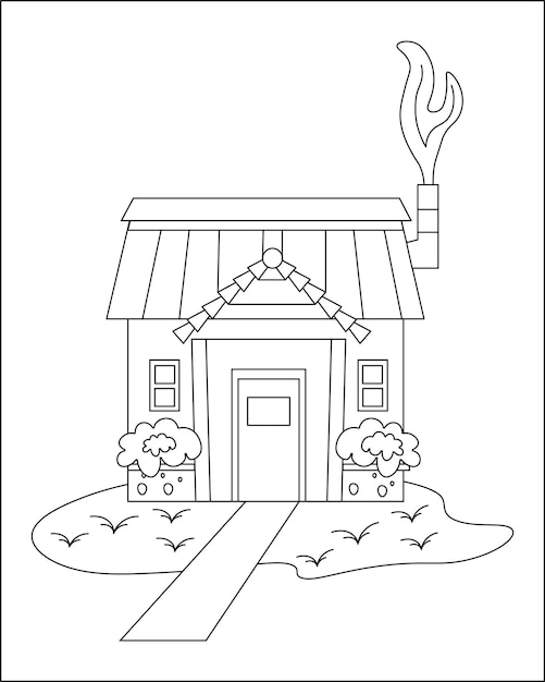 coloriage de maison simple coloriage de maison