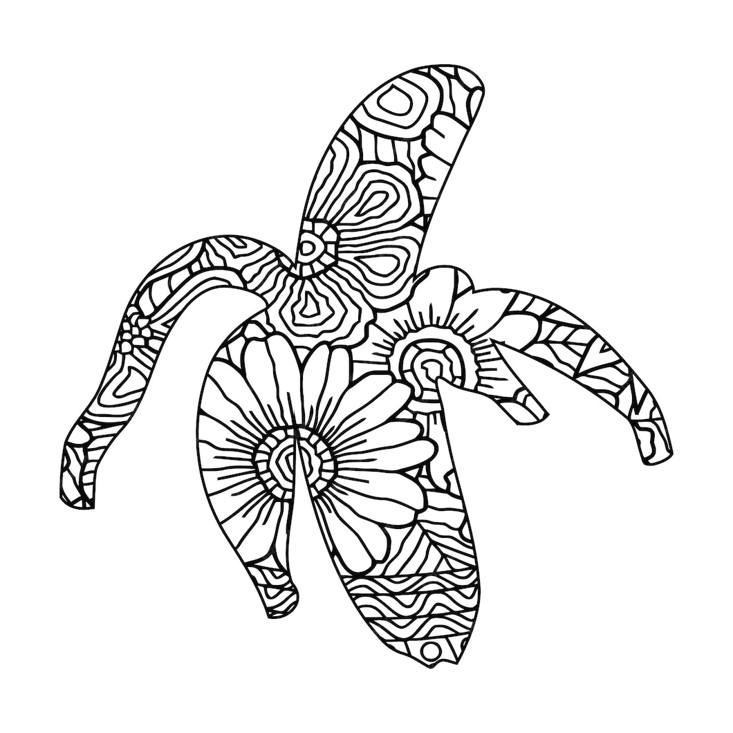 Coloriage Mandala Banane Pour Les Enfants