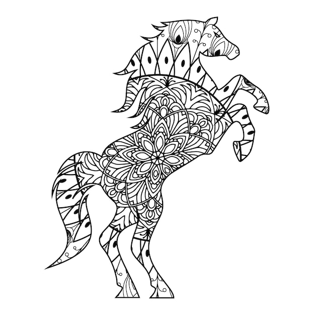 Coloriage Mandala Cheval Pour Les Enfants