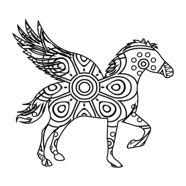 Coloriage Mandala Cheval Pour Les Enfants