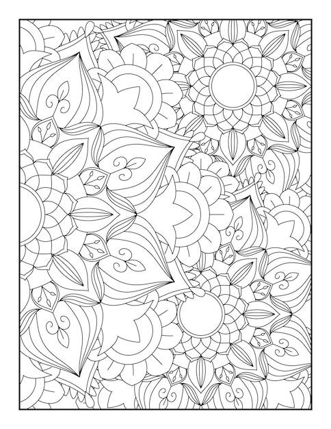 Vecteur coloriage de mandala coloriage de motif de mandala