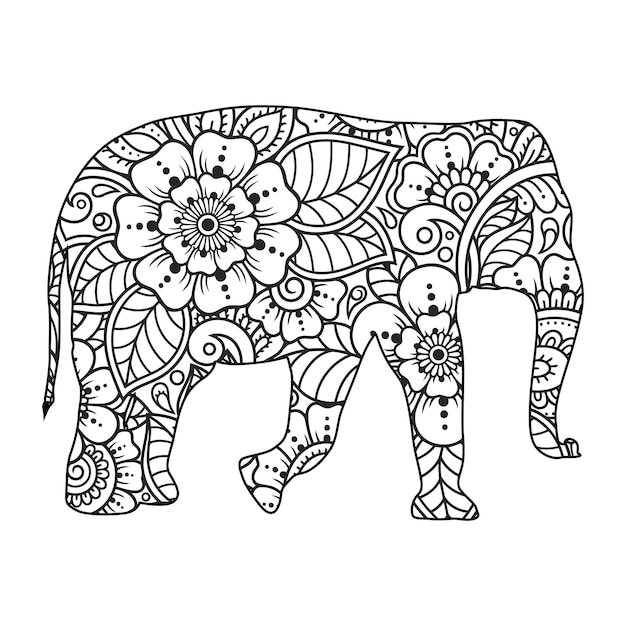 Coloriage Mandala éléphant Pour Les Enfants