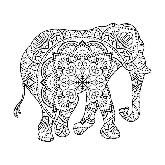 Coloriage Mandala éléphant Pour Les Enfants