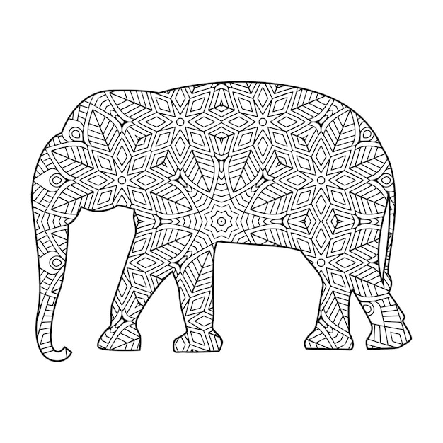Coloriage Mandala éléphant Pour Les Enfants