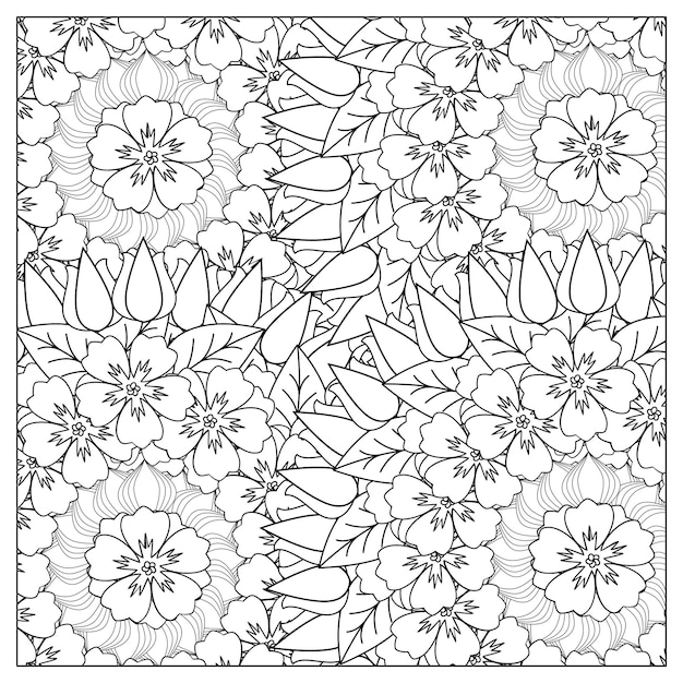 Coloriage De Mandala De Fleur Et Coloriage De Mandala Avec Le Meilleur Coloriage Floral