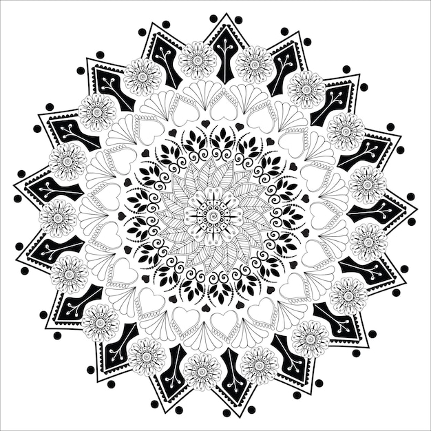 Coloriage De Mandala De Fleur Dessiné à La Main