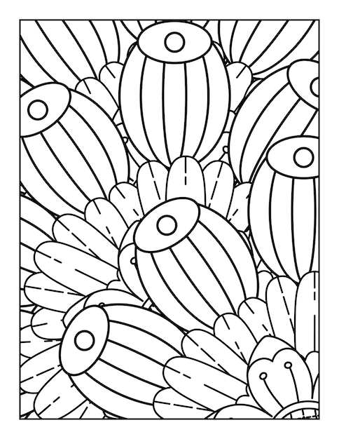 Vecteur coloriage - mandala fleur