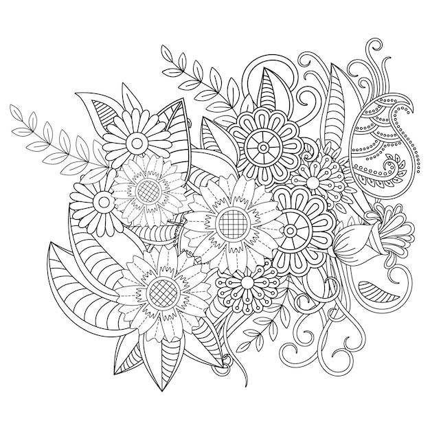 Coloriage - Mandala fleur