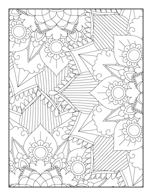 Vecteur coloriage mandala floral coloriage floral mandala coloriage floral pour les adolescents