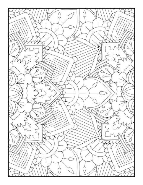 Vecteur coloriage mandala floral mandala floral livres coloriages pages a colorier abstrait