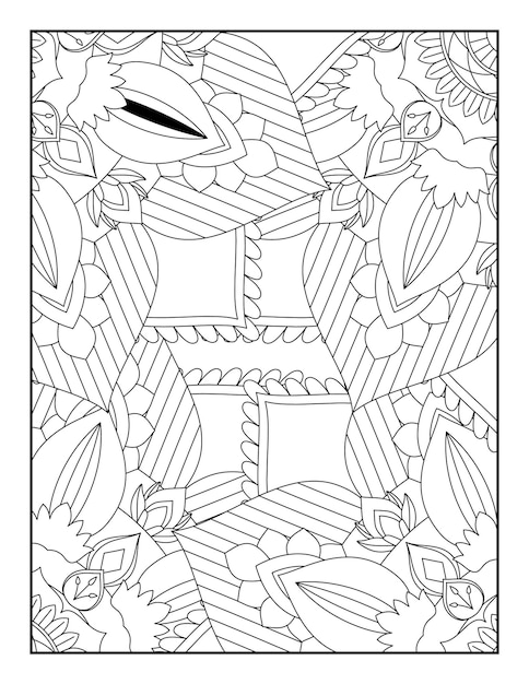 Vecteur coloriage mandala floral