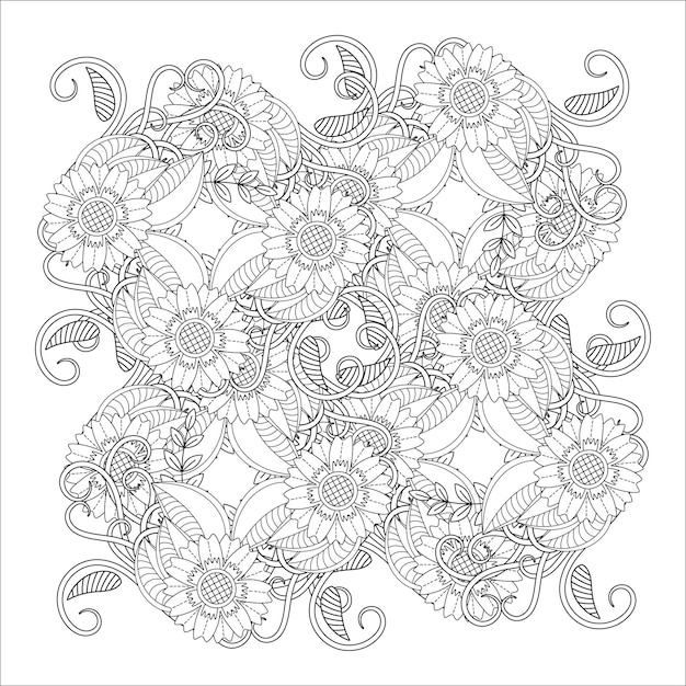 Coloriage Mandala Floral