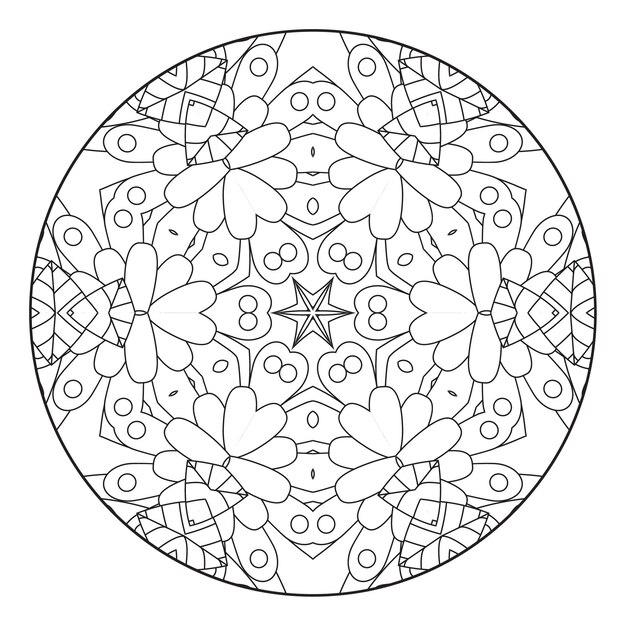 Fleurs De Forme De Mandala Profilées Pour Adulte Livre De Coloriage Dans Le  Zen Style Art-thérapie Anti Dessin Stress. Hand-drawn, Rétro, Griffonnage,  Vecteur, Style Mandala, Pour Le Livre De Coloriage Ou De