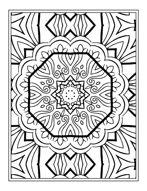 Vecteur coloriage mandala pour intérieur kdp