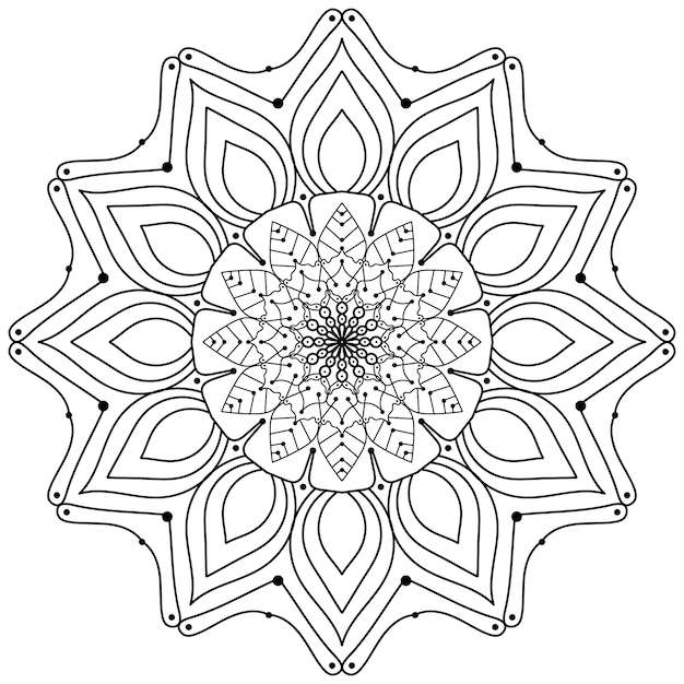 Coloriage Mandala. Vecteur Mandala Eps Et Image