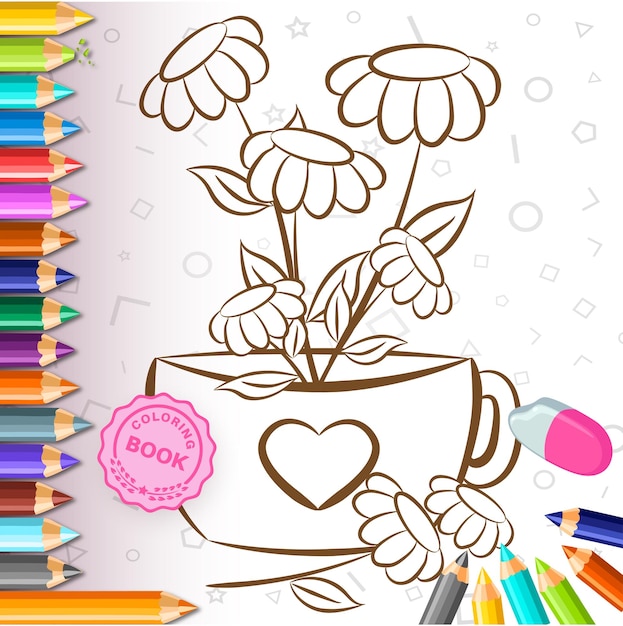 Coloriage Marguerite Dans La Tasse