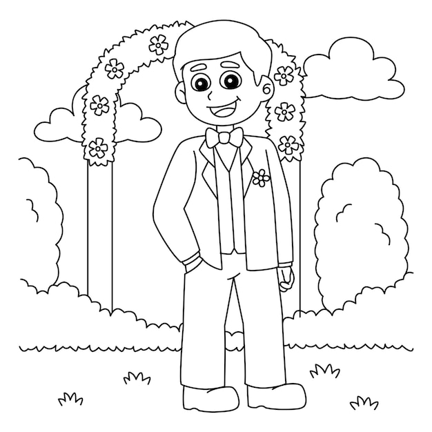 Coloriage De Marié De Mariage Pour Les Enfants