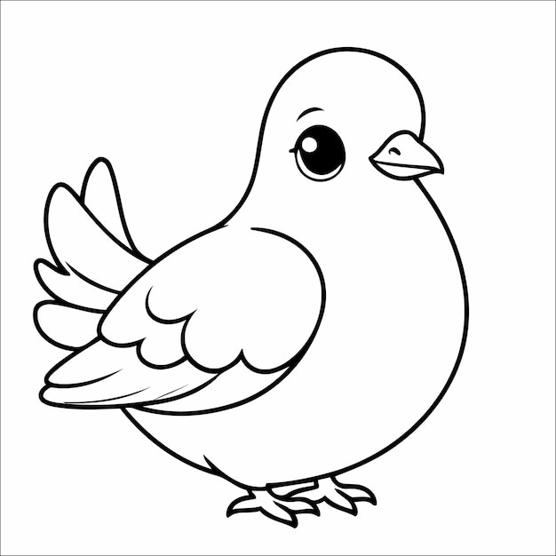 Vecteur coloriage mignon de pigeon pour les enfants