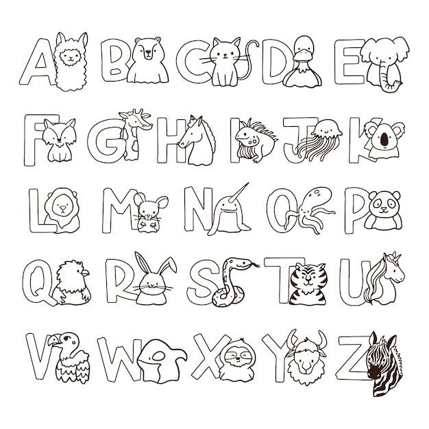 Coloriage Mignon Pour Les Enfants Avec Alphabet