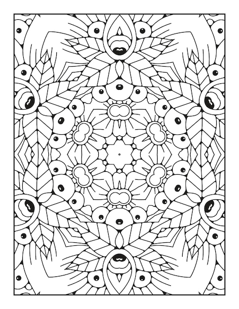 Coloriage de motif de mandala Coloriage de contour de mandala Coloriage pour enfants et adultes