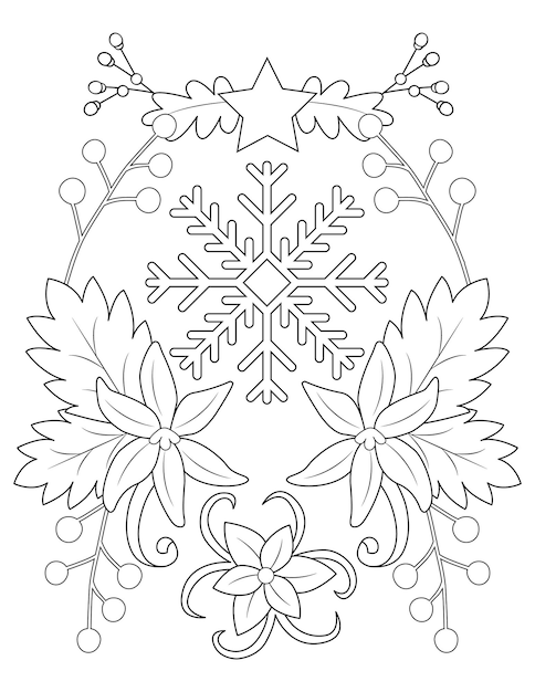 Vecteur coloriage de noël dessiné à la main