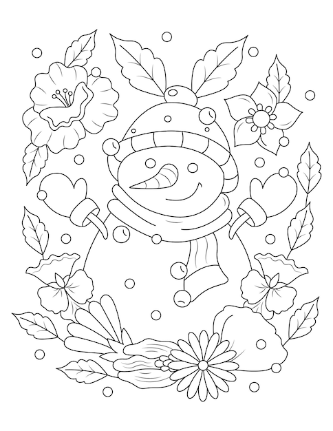 Vecteur coloriage de noël dessiné à la main