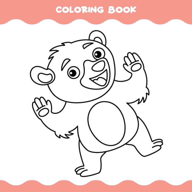 Coloriage Avec Ours En Dessin Animé