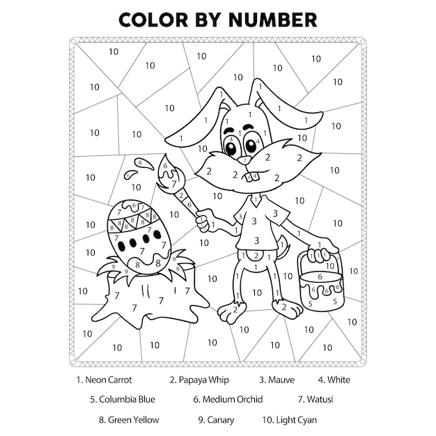 Coloriage De Pâques Par Numéro - Coloriage De Pâques Par Numéro