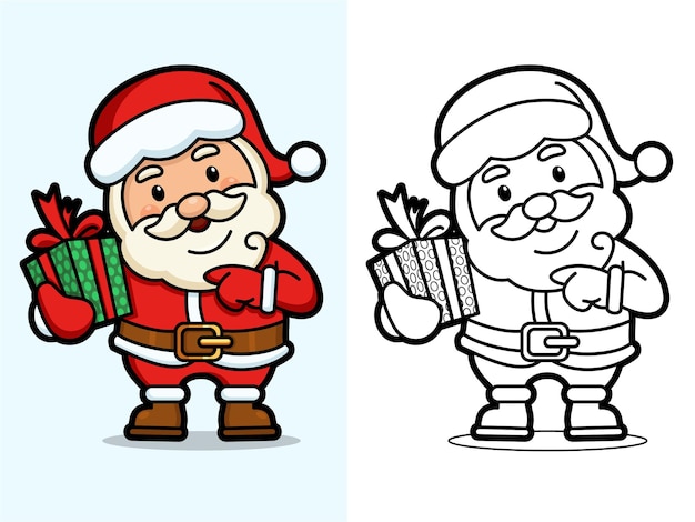 Coloriage De Personnages Drôles De Père Noël