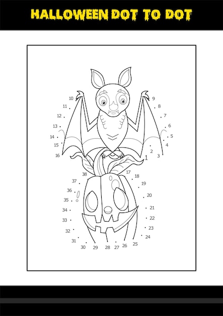 Vecteur coloriage point à point d'halloween pour les enfants