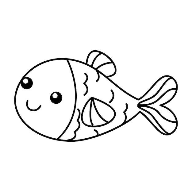 Coloriage De Poisson Mignon