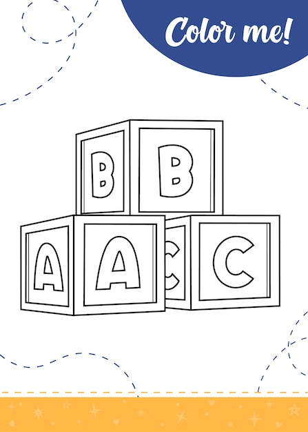 Coloriage pour enfants avec des cubes ABC