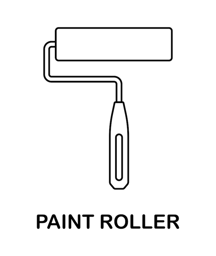 Vecteur coloriage avec rouleau à peinture pour les enfants