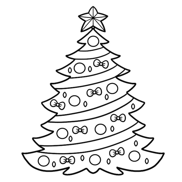 Coloriage de sapin de Noël isolé