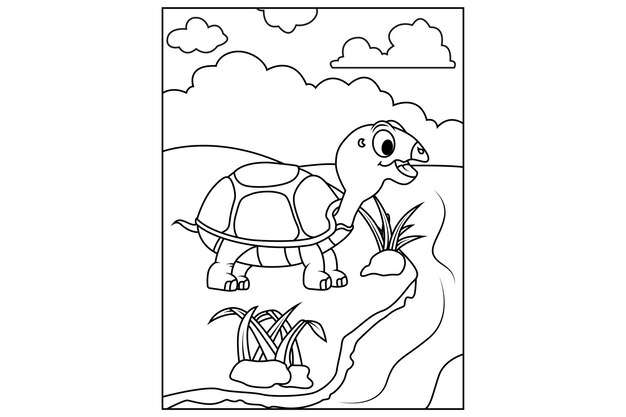 Vecteur coloriage de tortues pour enfants