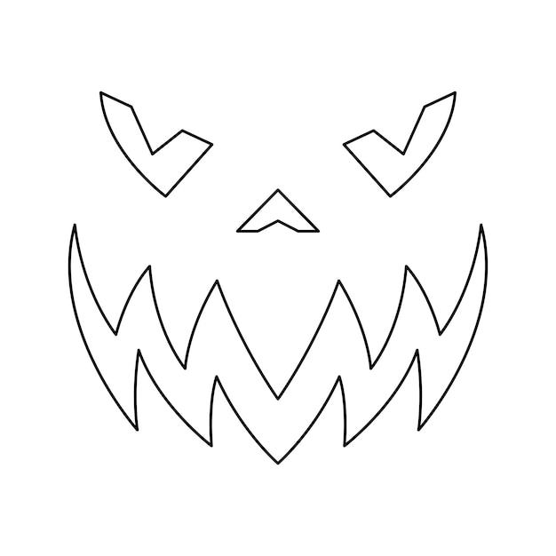 Coloriage avec visage d'halloween pour les enfants